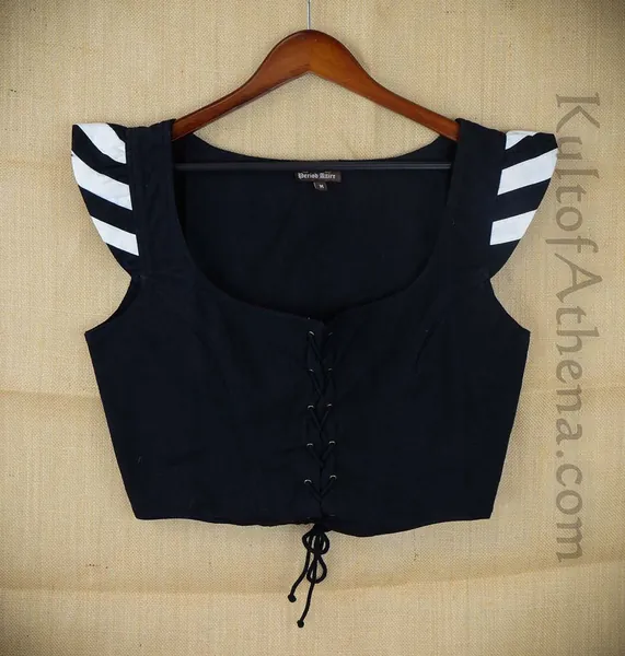 Black and White Striped Sleeve Bodice - Close Out
