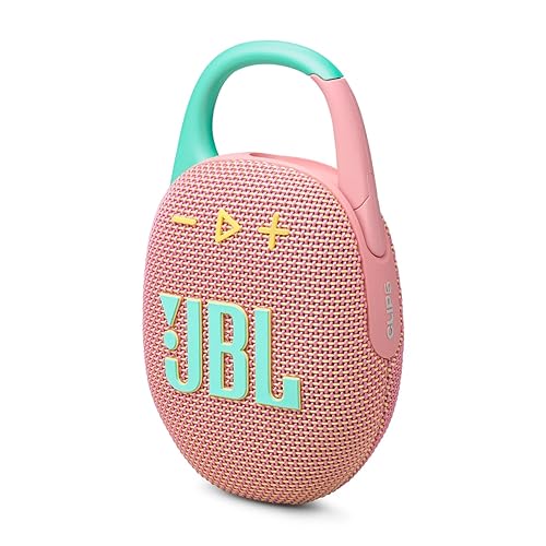 JBL Clip 5 Ultra-Portable Bluetooth Speaker with Integrated Carabiner, Big JBL Pro Sound, PlaytimeBoost, Waterproof Design and 12-Hour Playtime, Pink - Pink