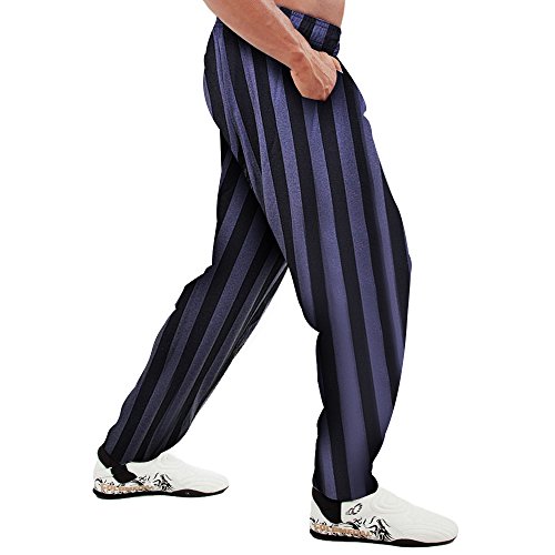 Otomix Men's Baggy Bodybuilding Workout Muscle Pants - Medium - Charcoal Stripe