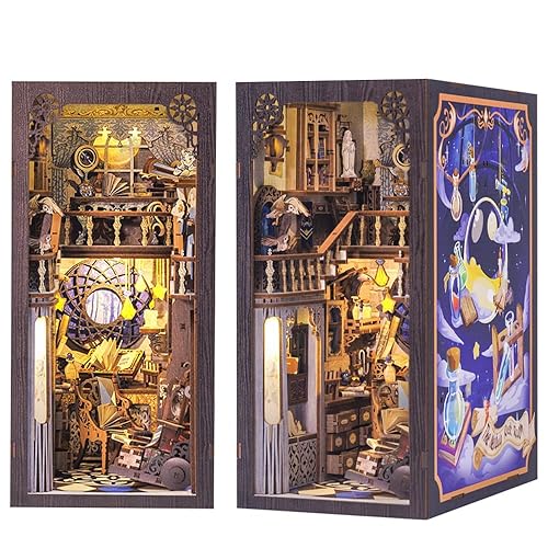 CUTEBEE Book Nook Kit, DIY Dollhouse Miniature House Booknook for Adults and Teens, Bookshelf Insert Decor, Bookends Model Build-Creativity Gift Kit for Friends and Family (Nebula Common Room) - Nebula Common Room