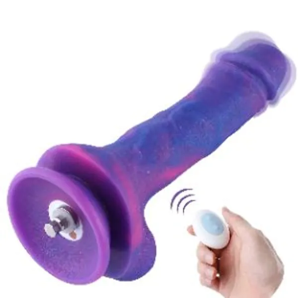 Hismith 8.38” Vibrating Dildo with 3 Speeds + 4 Modes with KlicLok System - Dream Sky Silicone Dong for Advanced Users - 5.9" Insert-able Length, Max Girth 4.72", Max Diameter 1.5" - Fantasy Series