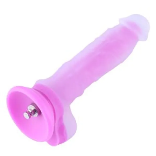 Hismith 9.65” Glow Dildo, Grows in The Dark Silicone Dong with KlicLok System, 7.28” Insert-able Length, Diameter 1.77”, Rose Red Fluorescence