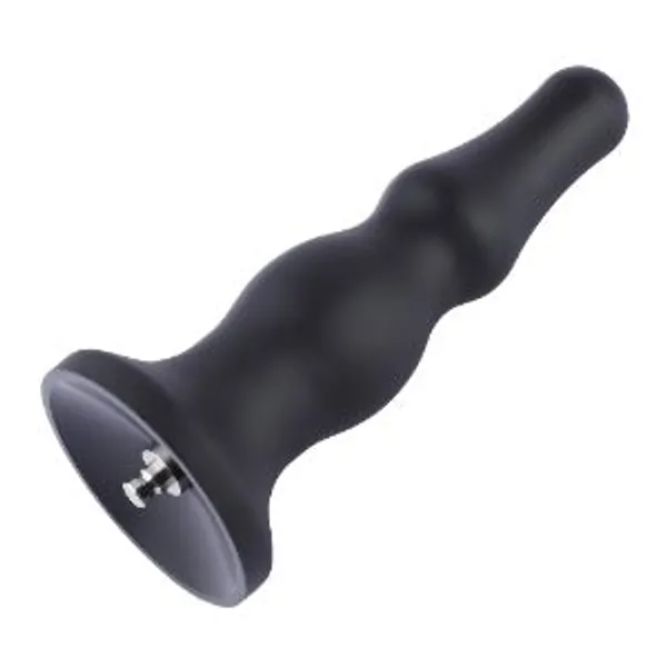 Hismith 7.4" Dual-Ripple Silicone Anal Plug with KlicLok System for Hismith Premium Sex Machine, 6.89" Insert-able Length, Girth 6.1" Diameter 1.94" - Anal Pleasure (Black)