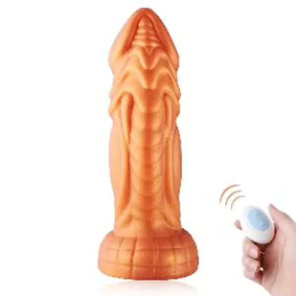 Hismith 8.25'' Vibrating Dildo with 3 Speeds + 4 Modes with KlicLok System - Slightly Curved Silicone Dong for Advanced Users - 7" Insert-able Length, Max Girth 6.9", Monster Series