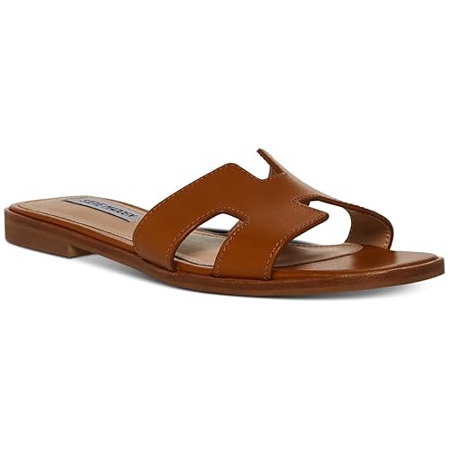 Steve Madden Women's Hadyn Slide Sandal - 10 - Cognac Leather