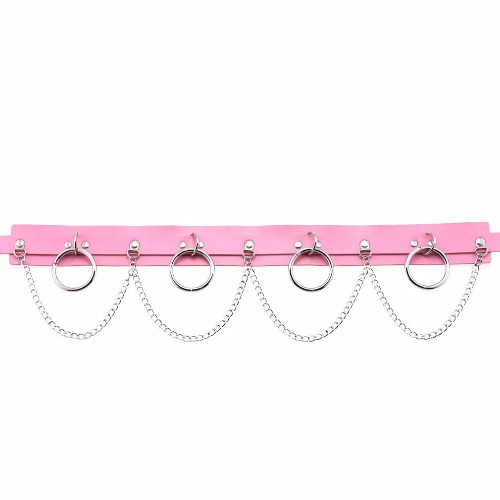 Punk Waist Chain Leather Waist Belt Body Chains, Body Jewelry Accessories for Women and Girls (Purple) - Pink