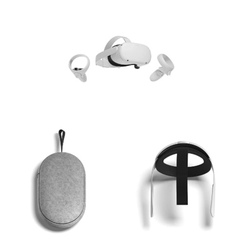 Meta Quest 2 — Advanced All-In-One Virtual Reality Headset — 256 GB with Carrying Case and Elite Strap for Enhanced Support and Comfort in VR - Pro Bundle 256GB