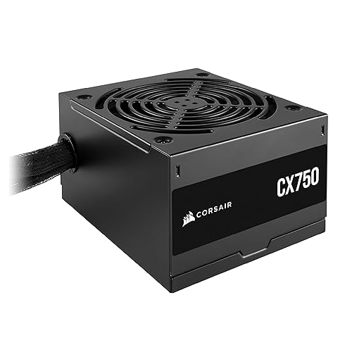 CORSAIR CX750 ATX 750W Alimentation - Certifiée 80 Plus Bronze - Faible Bruit - Câbles gainés - Non Modulaire - EU - Noir - 750W