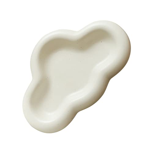WENSHUO Chubby Jewelry Tray, Cute Cloud Trinket Dish - Crème