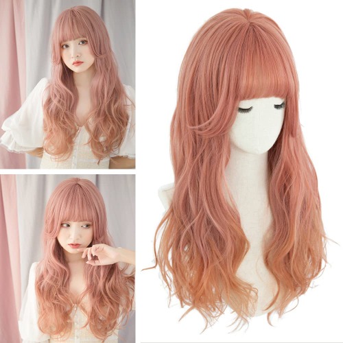 BRIGHT LELE Natural Full Long Wavy Hair Wigs for Women Wolf Layered cut Synthetic Curly Hair Wig for Daily Party Cosplay Wig HF1125-MC