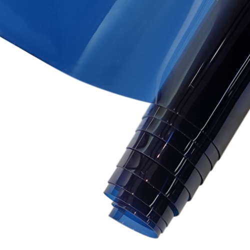 HYANG Navy Transparent PVC Super Clear Holographic Vinyl Faux Leather Sheets 1 Roll 12" x 47" (30cm x 120cm) for DIY Bows Earrings Bags DIY Crafts Making - Navy