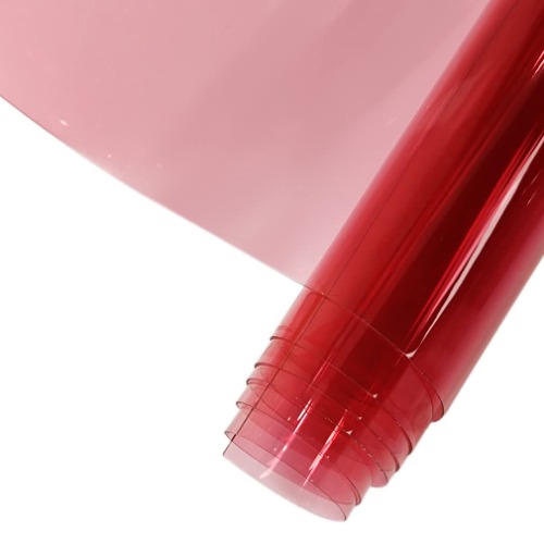 HYANG Light Pink Transparent PVC Super Clear Holographic Vinyl Faux Leather Sheets 1 Roll 12" x 47" (30cm x 120cm) for DIY Bows Earrings Bags DIY Crafts Making - Light Pink