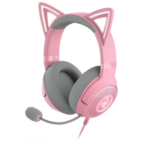 Razer Kraken Kitty V2 USB Headset with RGB Kitty Ears - Quartz Edition