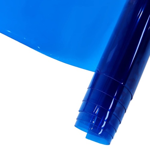 HYANG Blue Transparent PVC Super Clear Holographic Vinyl Faux Leather Sheets 1 Roll 12" x 47" (30cm x 120cm) for DIY Bows Earrings Bags DIY Crafts Making - Blue