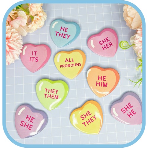 pronoun candy buttons - They/Them