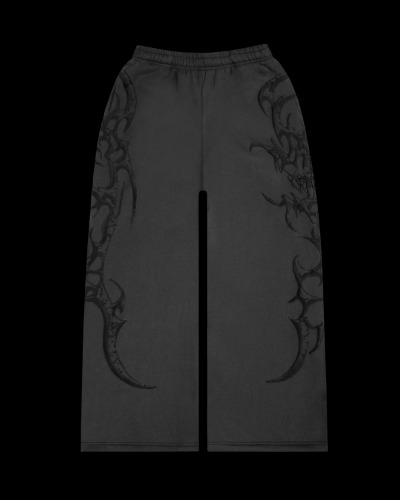 CRASH PUFF PRINT OVERSIZED SWEATPANTS CHARCOAL | L