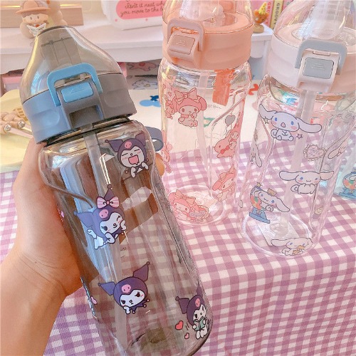 Kawaii Sticker Embellished Sippies - Kuromi