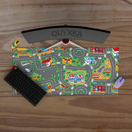 Kids Car Playmat from Childhood Design Mousepad Deskmat - 60x30cm / 3mm / Black Stitched