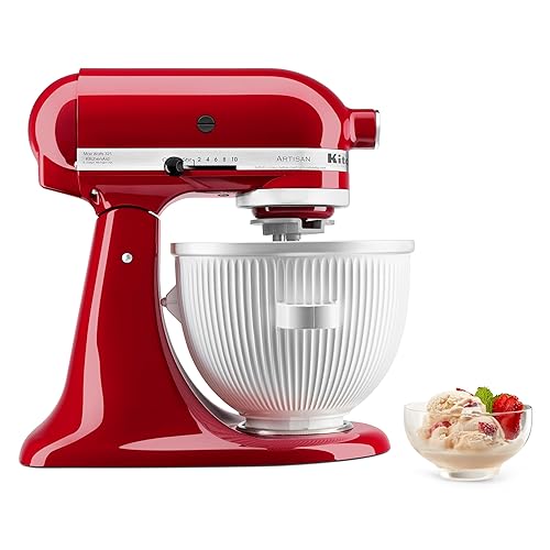 KitchenAid Ice Cream Maker Attachment Stand Mixer, 2 Quart, White - Food Mixer