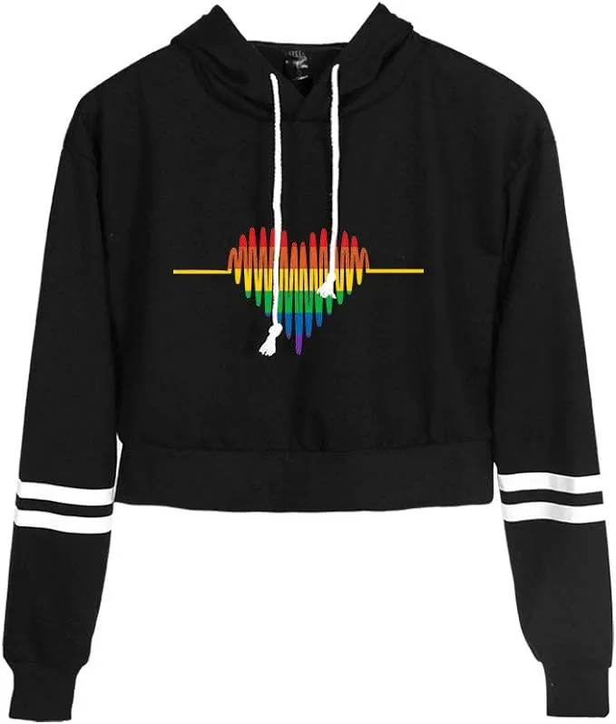 pride heart crop hoodie