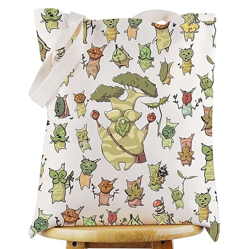 WZMPA Funny Korok Arboretum Tote Bag Video Game Fans Gift Korok Plant Reusable Grocery Bag Gaming Korok Merchandise - Korok Plant Tg
