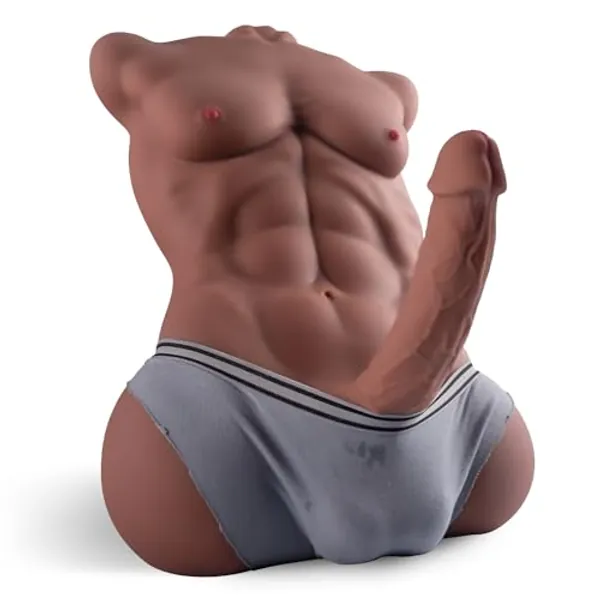 Keepthy Wheat 19 Pound Male Sex Doll for Women Sex Doll Torso with Big Penis, Male Sex Torso with Huge Dildo, Full Size Sex Doll with Realistic Anal Hole for Gay Men, Unisex Sex Toys Adult Sex Toys
