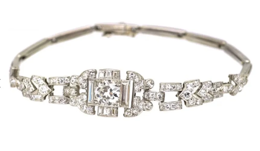 Art Deco 18ct White Gold Diamond Bracelet