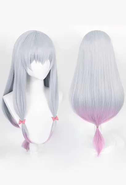 Eromanga Sensei Sagiri Izumi Long Silver Purple Gradient Cosplay Wig