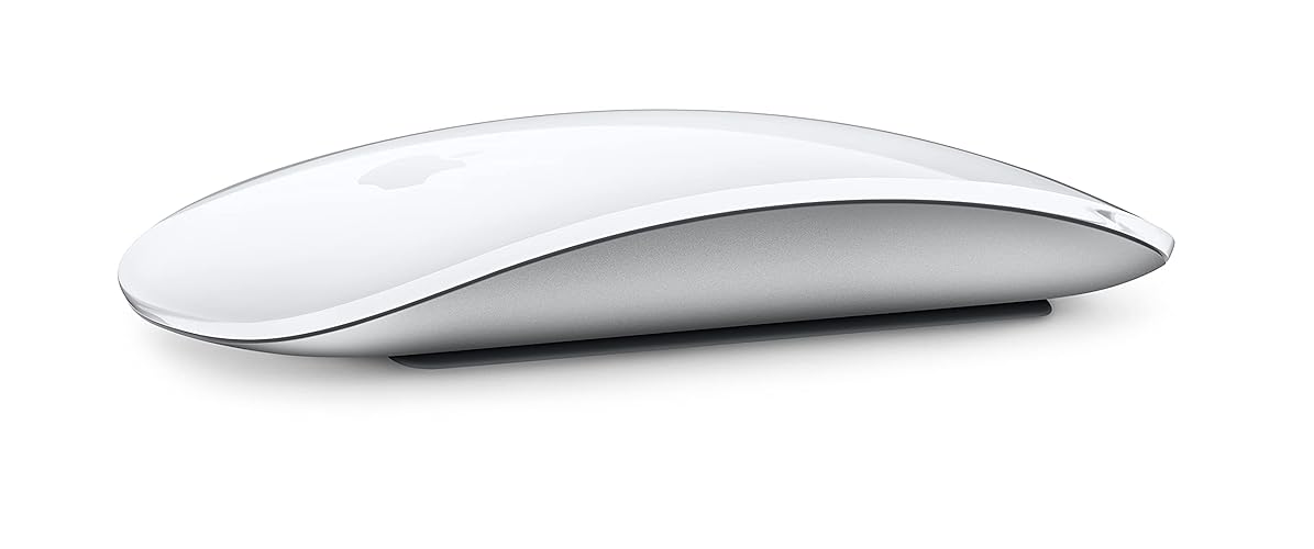 Apple Magic Mouse: Wireless, Bluetooth, Rechargeable. Works with Mac or iPad; Multi-Touch Surface - White - White - Lightning