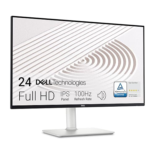 Dell S2425HS Monitor - 23.8 Inch, FHD (1920x1080) Display, 100Hz Refresh Rate 1500:1 Contrast Ratio, TÜV Rheinland Eye Comfort 4 Star, Integrated 2x5W Speaker, Height/Tilt/Swivel/Pivot - Ash White - 23.8 Inches - S2425HS