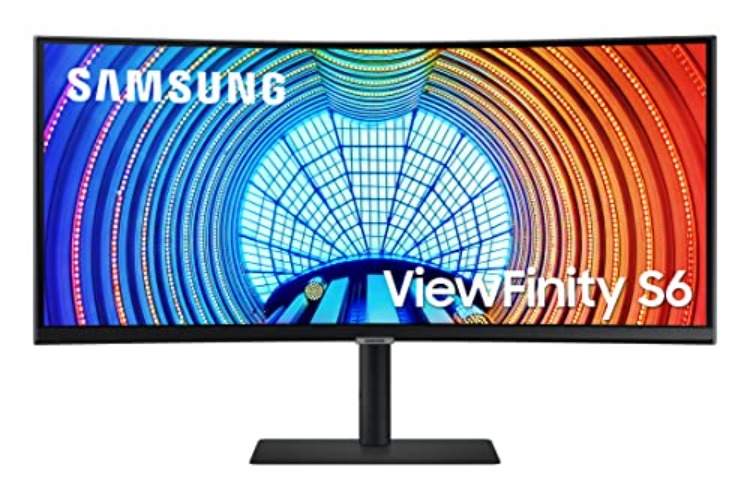 SAMSUNG Viewfinity S65UA Series 34-Inch Ultrawide QHD Curved Monitor, 100Hz, USB-C, HDR10 (1 Billion Colors), Height Adjustable Stand, TUV-certified Intelligent Eye Care (LS34A654UBNXGO) - 34-inch - 2023 version