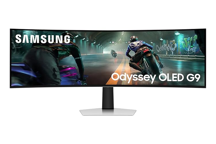 Samsung Odyssey OLED G9 LS49DG912SUXXU 49" Curved DQHD Gaming Monitor - 0.03ms, 144Hz, 5120x1440, HDMI 2.1, Displayport, USB - 144Hz - 49 Inch - OLED