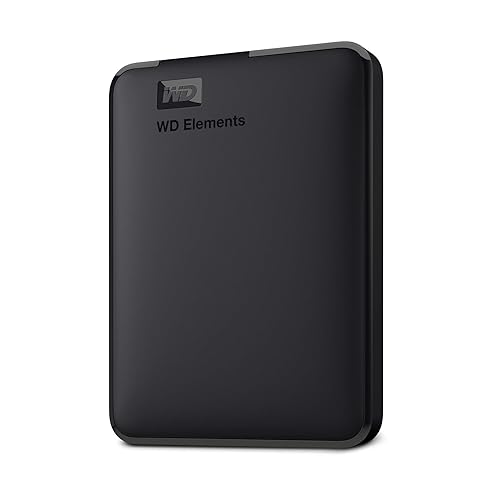 WD 4TB Elements portable external hard drive, USB 3.0 interface, portable external storage, Plug-and-Play, SuperSpeed USB 3.2 Gen 1, Formatted for PC and Mac, Black - HDD - 4TB