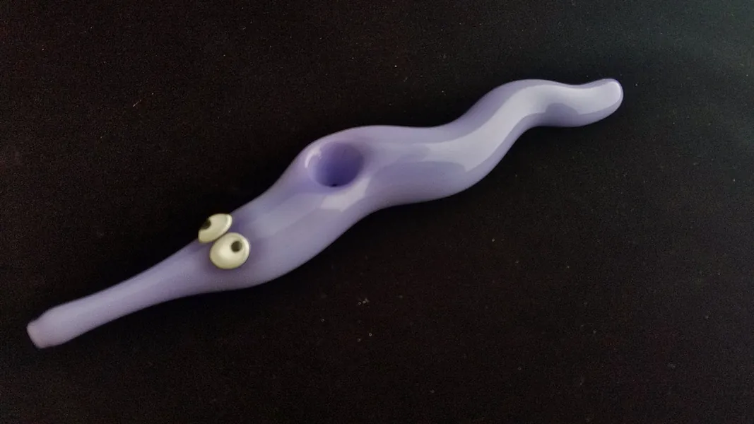 Glass Magic Worm Pipe (Purple Version) | Unique Glass Art | Fast & Free Shipping