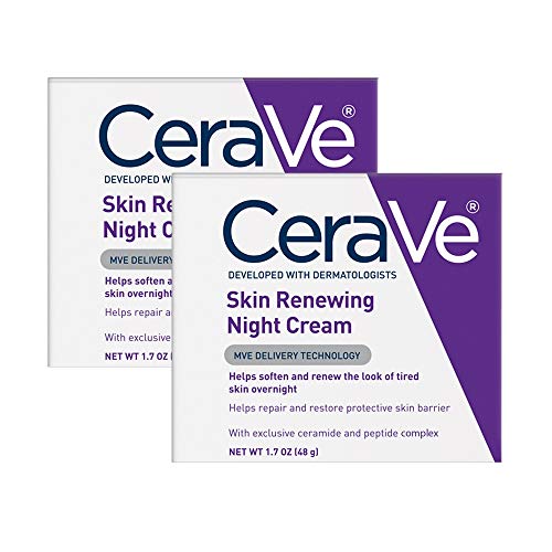 CeraVe Night Cream for Face | 2 Pack (1.7 Ounce Each) | Skin Renewing Night Cream with Hyaluronic Acid & Niacinamide | Fragrance Free - 2 Pack Night Cream