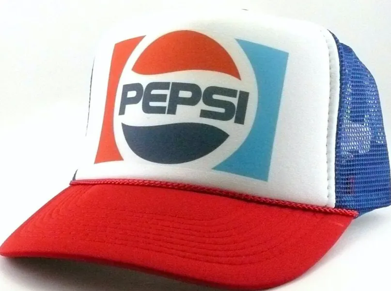 Pepsi Trucker Hat Mesh Hat Vintage Snapback Hat Red/Blue