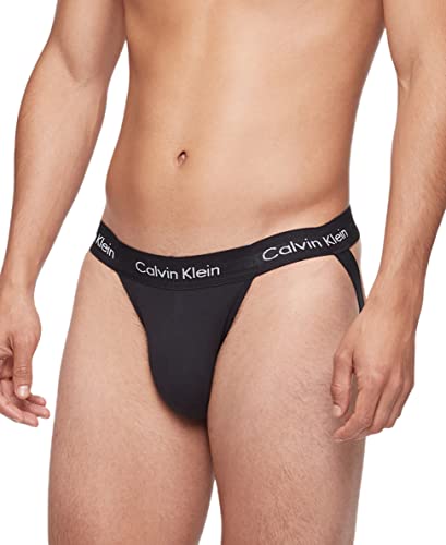 Calvin Klein Mens Cotton Stretch 3-Pack Jock StrapJock Strap - X-Large - 3 Black
