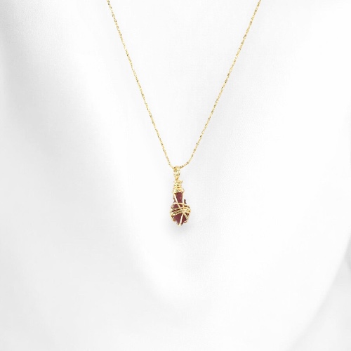 NZ-made pink tourmaline crystal pendant necklace ~bespoke by design~ collection | Default Title