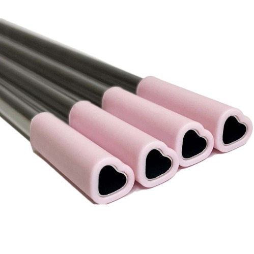 The best MOON Set of 4 Heart Shaped Stainless Steel Reusable Straws with Silicone tips BPA-free Food Gradable Pink Cute Metal Straws with Cleaner Brush