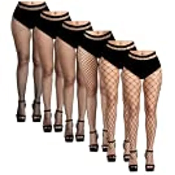 FULLSEXY Plus Size Fishnet Stockings, Fishnet Tights Thigh High Stockings Pantyhose for Women