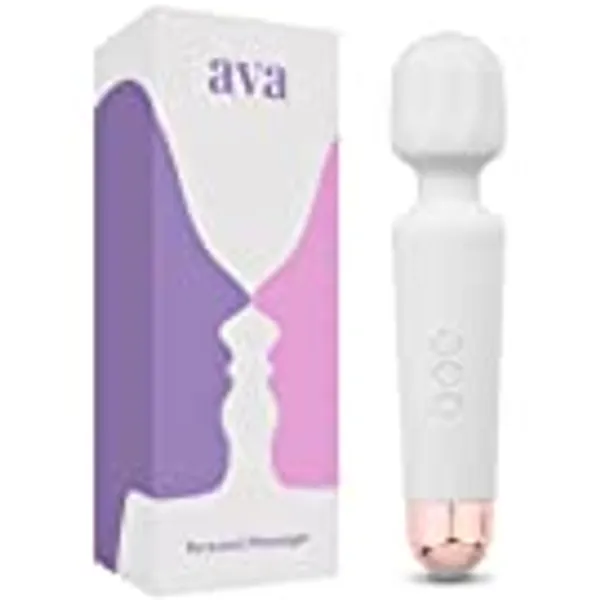 Rechargeable Vibrator Wand - 20 Patterns & 8 Speeds - [ G Spot Vibrators ] Clit Vibrator | Sex Toys | Vibrator for Her Pleasure | Personal Wand Massager | Quiet & Small Female Adult Toys - White