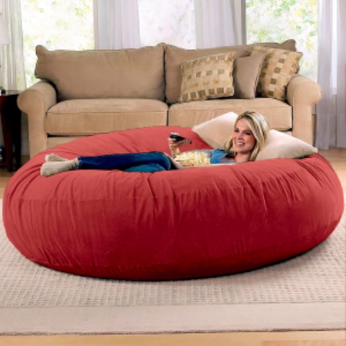 Jaxx 6 Foot Cocoon Large Bean Bag Chair for Adults, Cinnabar - Cinnabar