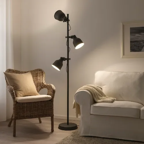 HEKTAR floor lamp with 3 spots - dark grey.