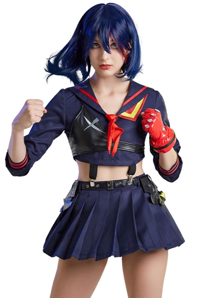 Kill la Kill Ryuko Matoi Cosplay Costume Long Sleeves Shirt and Skirt Set