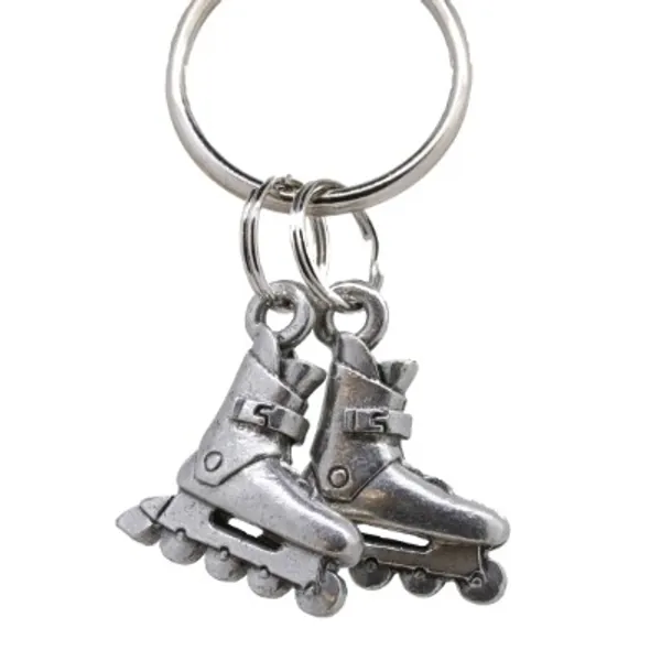 Roller Blades Keychain- K107- Rollerblades, Rollerblading, Bike Path, Recreation, and Sporting Pins
