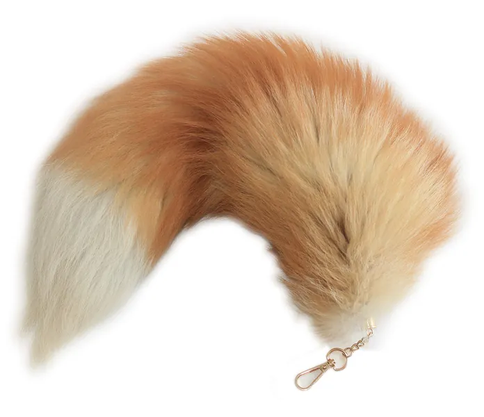 Fosrion Supper Huge and Fluffy Real Fox Tail Fur Halloween Cosplay Toy Handbag Charm Accessory Key Chain Ring Hook Tassels