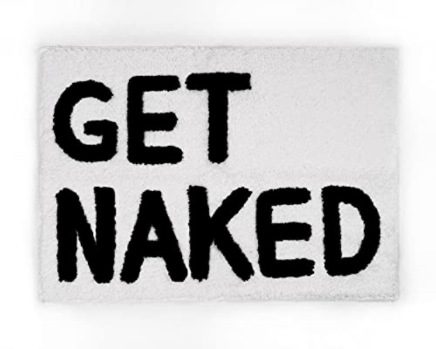 Get Naked - Black & White Bath Mat - Super Soft & Non Slip!