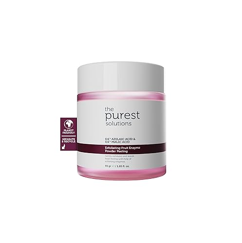 The Purest Solutions Fruit Enzyme Powder Exfoliator & Peeling (0.6% Azelaic Acid & 0.6% Malic Acid) - Boosts Regeneration Cycle & Targets Radiant Skin - Vegan | Cruelty Free | Eco Friendly (1.94 oz)