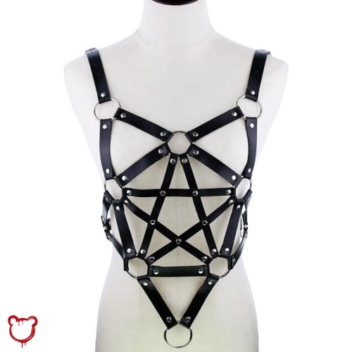 "Black Goth Leather Body Harness"