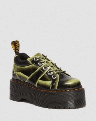 DR MARTENS 5-Eye Max Distressed Leather Platform Shoes